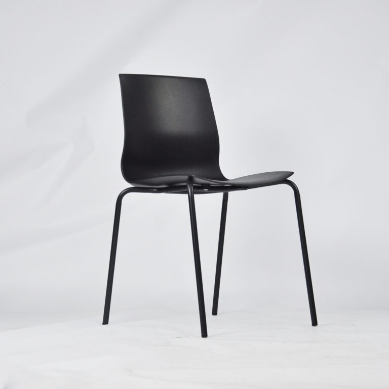Stackable Plastic Dining Chair with Metal Leg