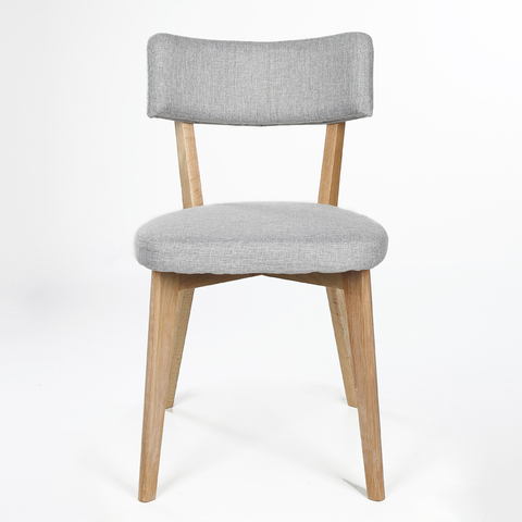Grey Fabric Dining Chair with Oak Base