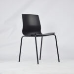 Colourful Plastic Dining Chair with Metal Base