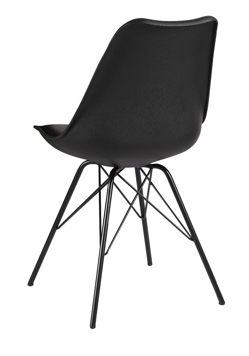 Black Plastic Dining Chair with Wire Base