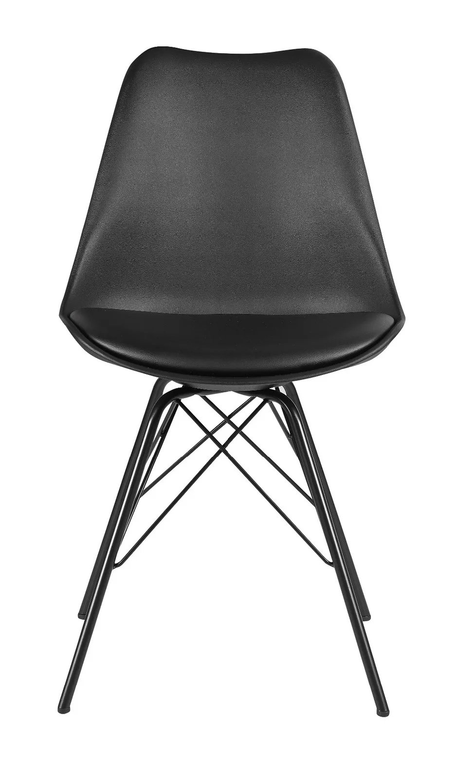 Black Plastic Dining Chair with Wire Base