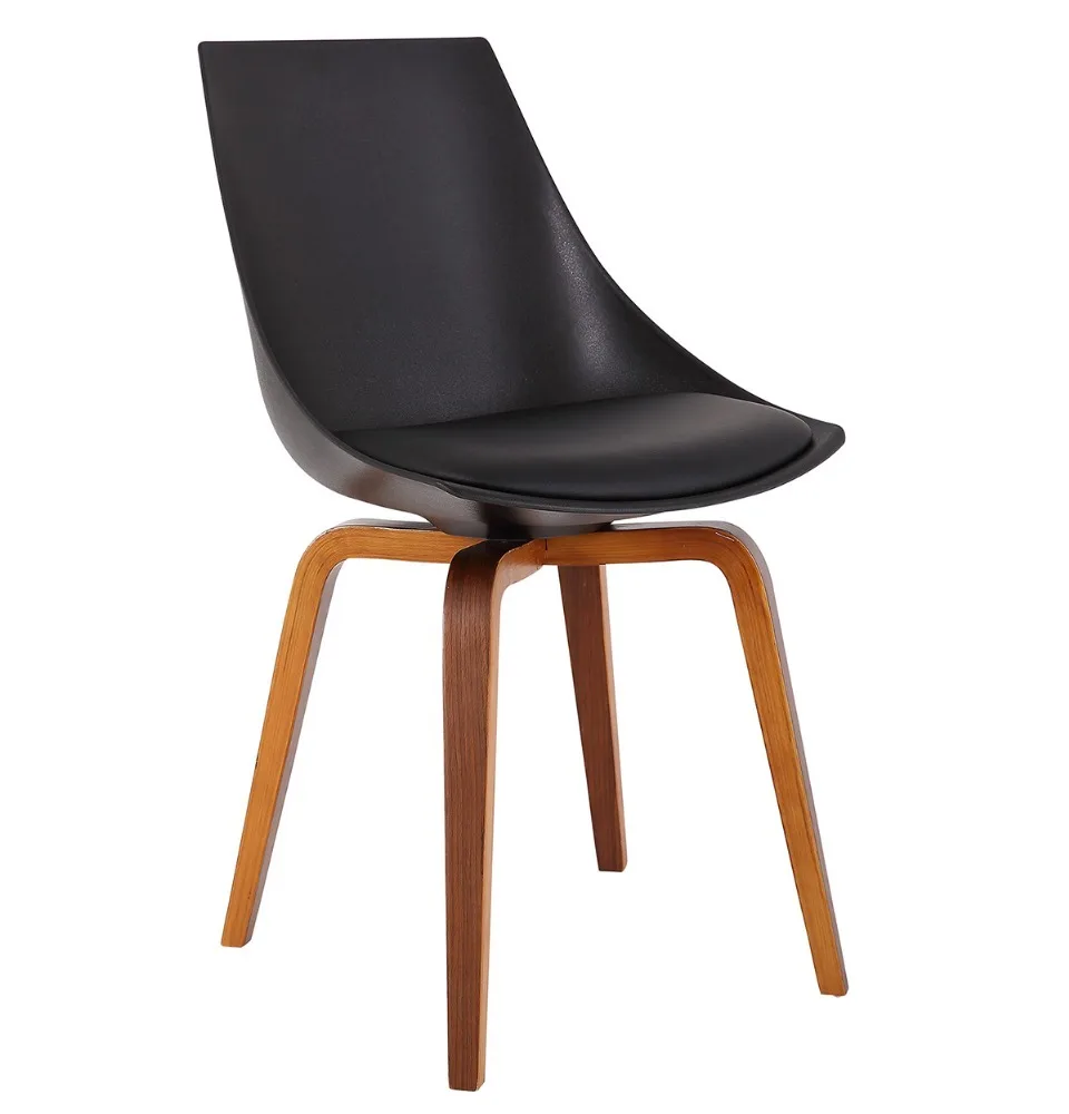 Wood Frame Plastic Leisure Dining Chair