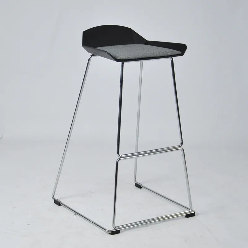 Plastic Bar Stool with Metal Sled Base