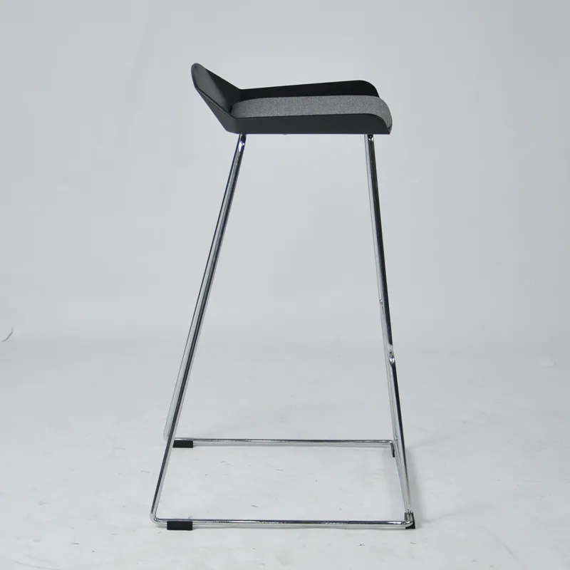 Plastic Bar Stool with Metal Sled Base