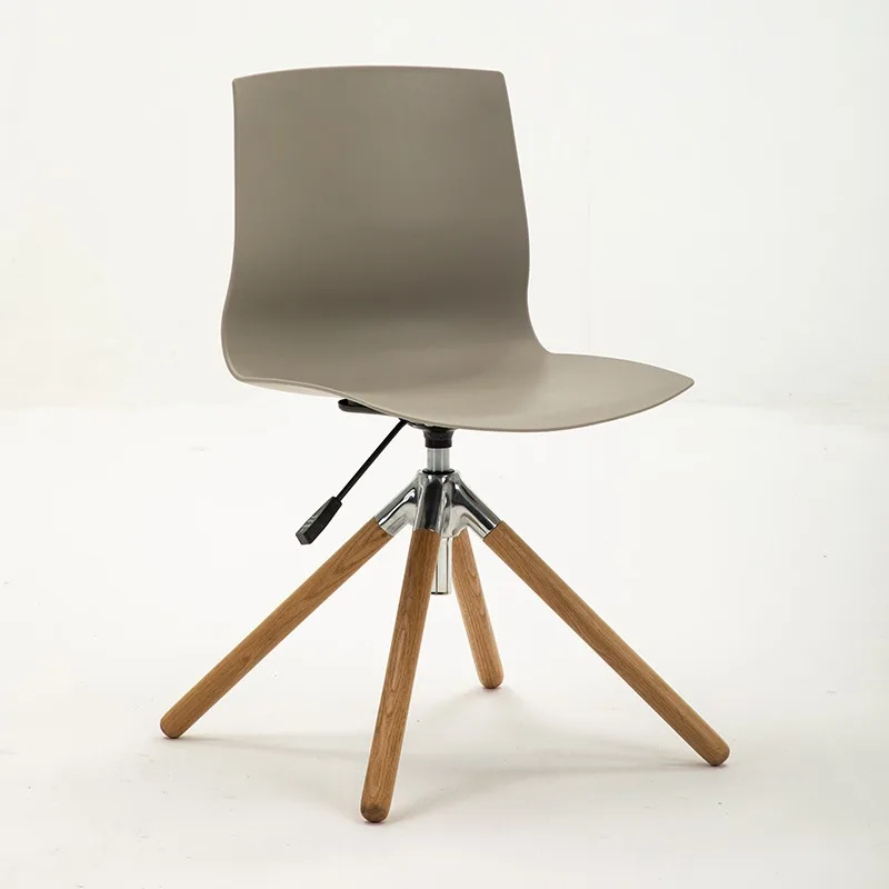 Swivel Dining Chair with Metal and Wood Base