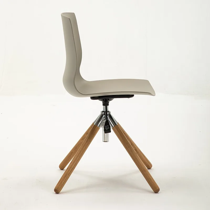Swivel Dining Chair with Metal and Wood Base