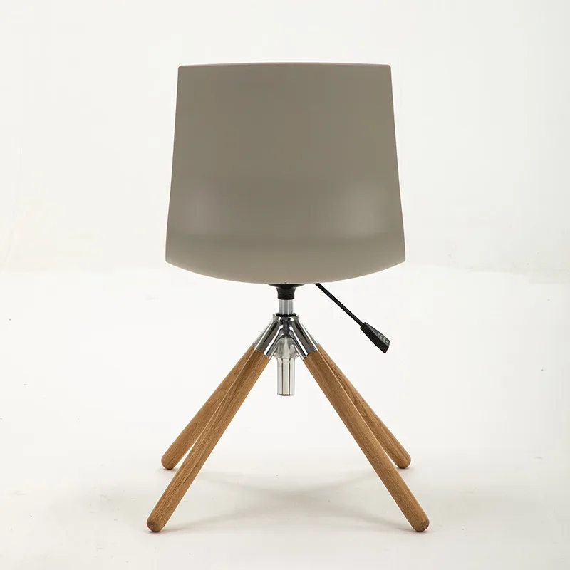 Swivel Dining Chair with Metal and Wood Base