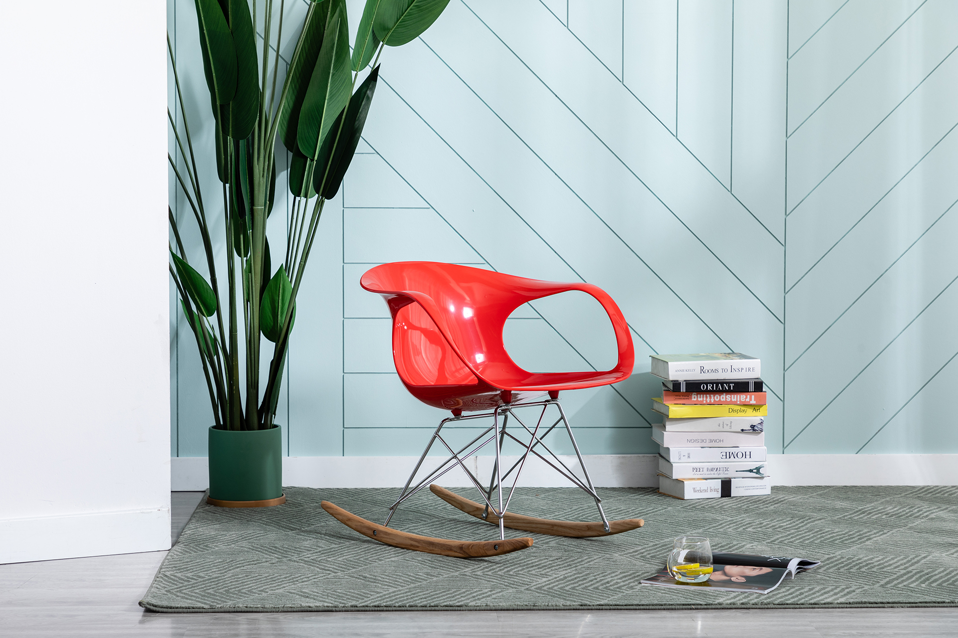 Contemporary chair in a warm workspace